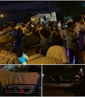 Colisão entre veículo de passeio e carroça de burro deixa uma pessoa ferida no Sertão de Alagoas