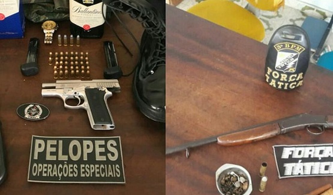 Ação ostensiva do 3º BPM retira sete armas de circulação nas últimas 36 horas e prende suspeitos