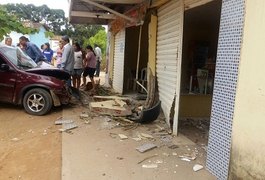 Condutor perde controle de veículo e destrói estabelecimento comercial na zona rural de Arapiraca