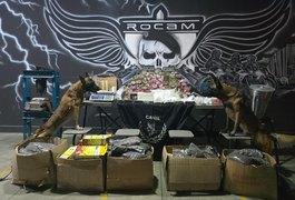 PM realiza grande apreensão de drogas no bairro Planalto, em Arapiraca