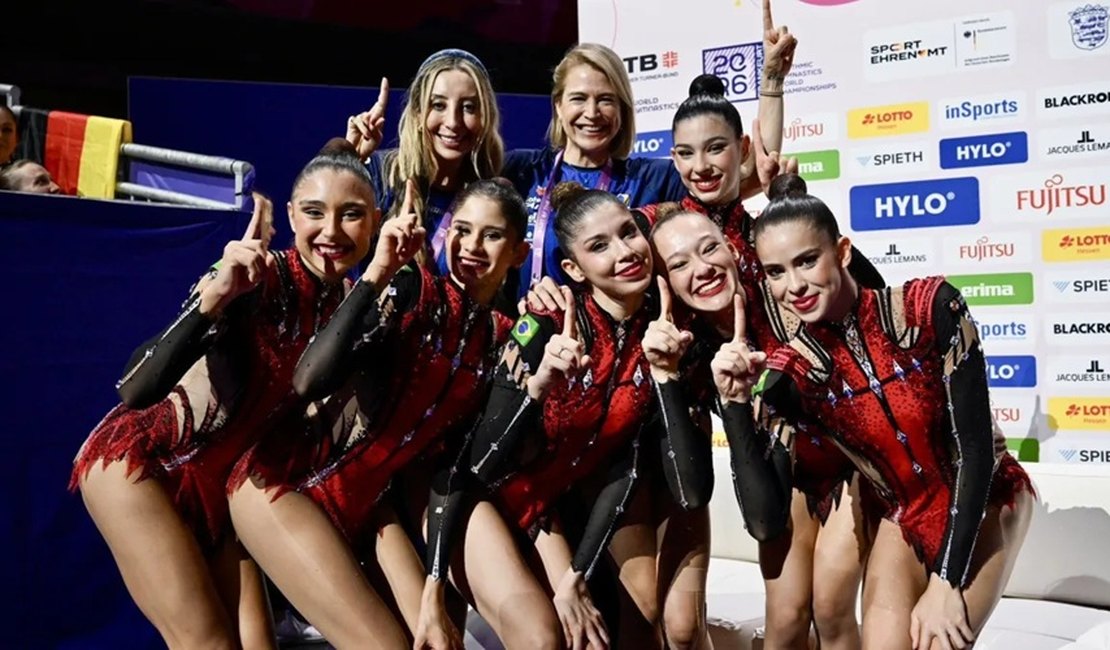 Com capitã alagoana, Brasil faz história e conquista dois ouros no Mundial de ginástica rítmica