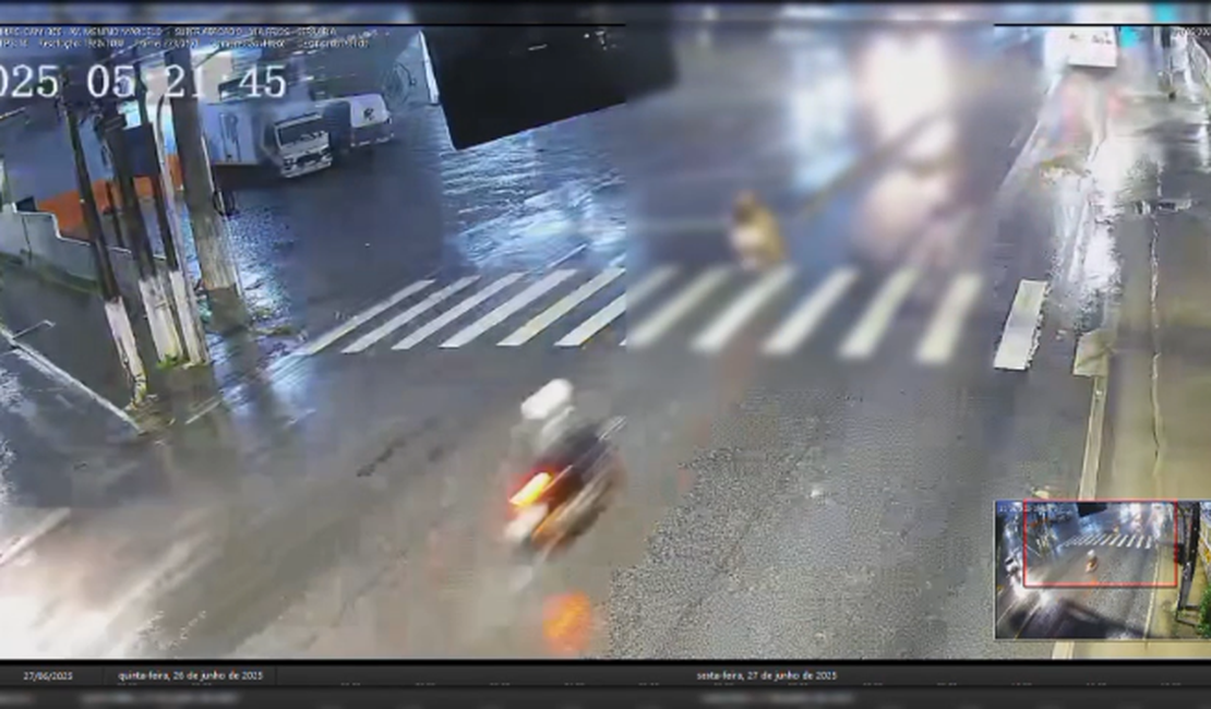 Casal morre após ser atingido por caminhão-baú no Antares, em Maceió; vídeo da SSP mostrou acidente