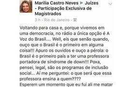 Professora com Down rebate crítica de desembargadora que publicou fake news