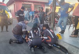 Colisão entre carro e moto deixa motociclista ferido no bairro Brasília, em Arapiraca