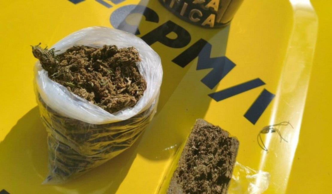 Mulher é presa com 1 kg de maconha em Paripueira durante ação da Força Tática da 2ª Companhia
