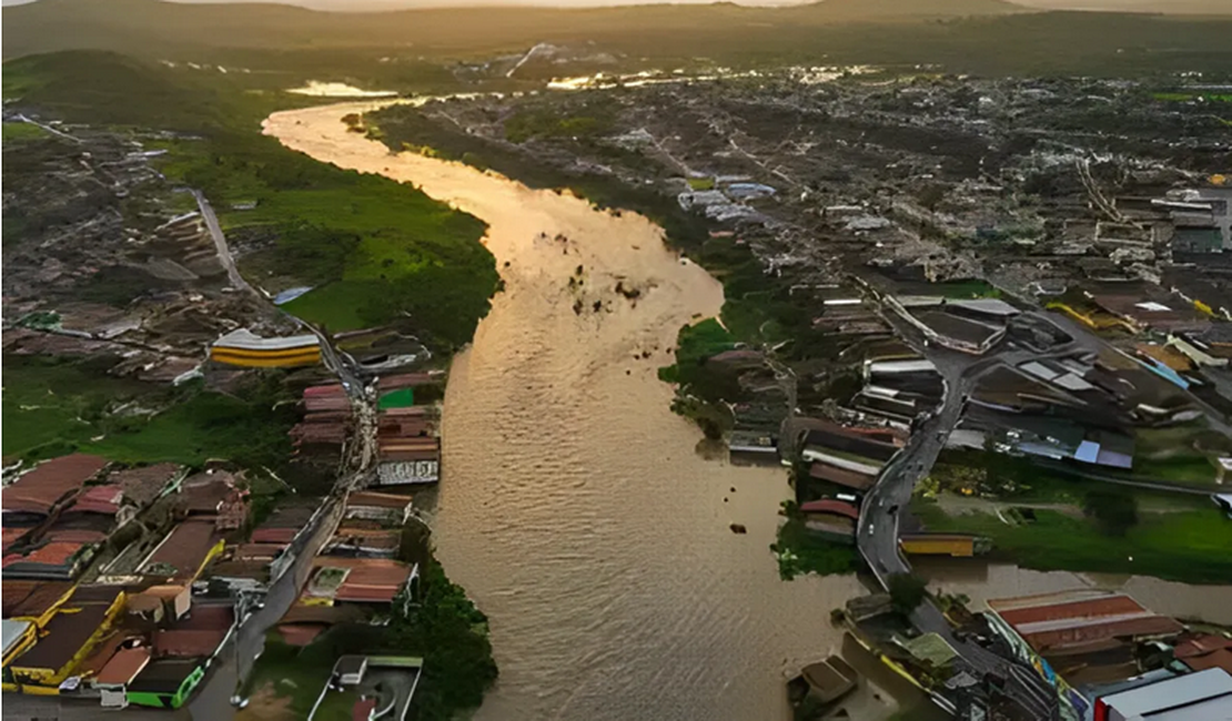 Rio São Miguel está perto de transbordar em cidades do interior alagoano, alerta Semarh