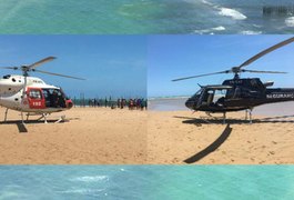 Equipe da aeronave Falcão salva vida de banhista em Ipioca