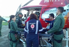 Samu Aeromédico socorre duas crianças no interior de Alagoas