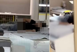 Casal deita em cama à venda em loja e protagoniza momentos íntimos intensos na frente de clientes