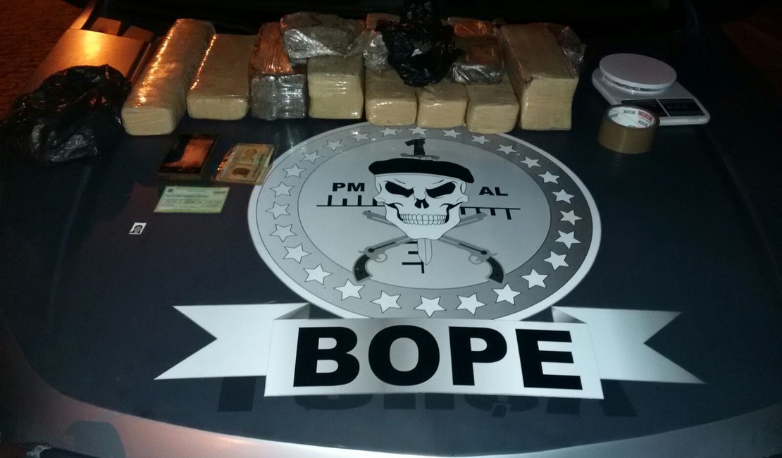 Bope apreende 14kg de maconha na parte baixa de Maceió, após denúncia anônima