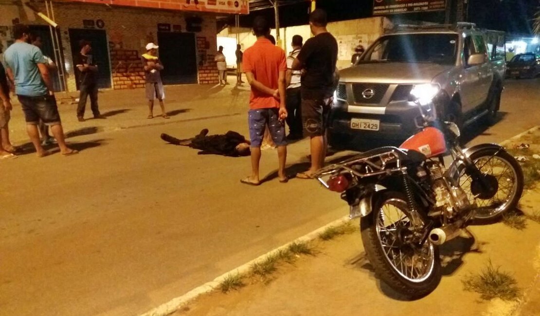 Colisão entre motos deixa homem ferido em São Miguel dos Campos