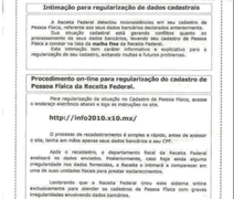 Receita Federal em Alagoas alerta para falsas correspondências