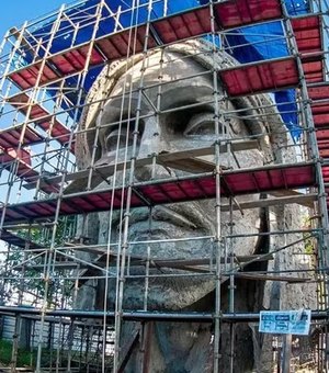 Estátua de Cristo projetada para ser a maior do mundo começa a ganhar forma em Pilar, AL
