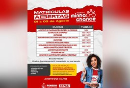 Programa Minha Chance abre inscrição para 10 cursos profissionalizantes gratuitos em Penedo