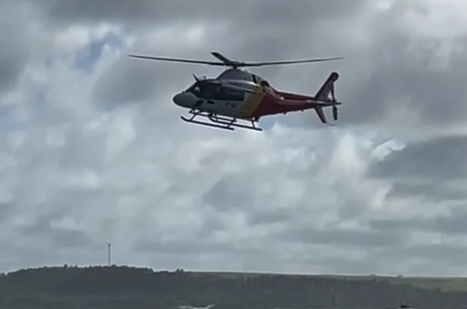Corpo de Bombeiros realiza busca aérea por jovem vítima de afogamento na Barra de São Miguel