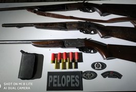 Suspeitos de comercializar armas são presos e espingardas são apreendidas, no Agreste