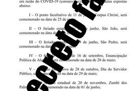 É falso o suposto novo decreto do Governo do Estado que circula nas redes sociais