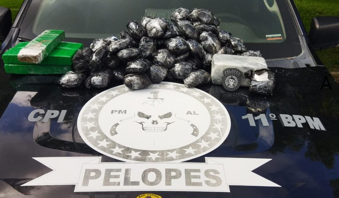 Mais de 11kg de drogas são apreendidos em caixa de som dentro de carro em Penedo