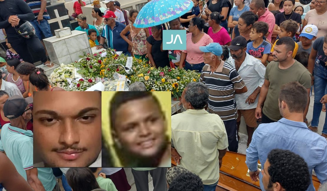 Grande número de pessoas acompanha velório e enterro de irmãos que morreram no Bom Nome, em Arapiraca
