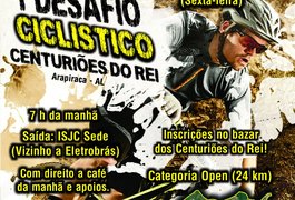 1° Desafio Ciclístico Centuriões do Rei acontece na próxima sexta em Arapiraca