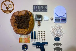 Copes/Caatinga prende homem e apreende 750 gramas de drogas e arma de fogo em Batalha