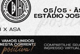 Diretoria alvinegra inicia as vendas dos ingressos virtuais para o jogo entre Murici e ASA