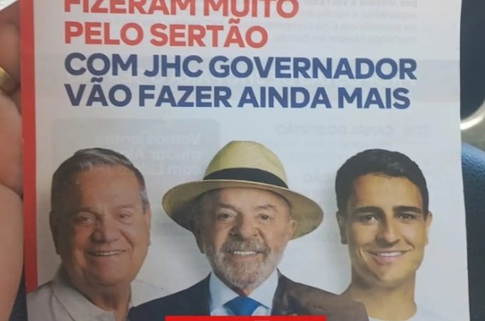 Justiça Eleitoral barra tentativa de aproximar JHC de Lula em material de campanha divulgado por Ronaldo Lessa