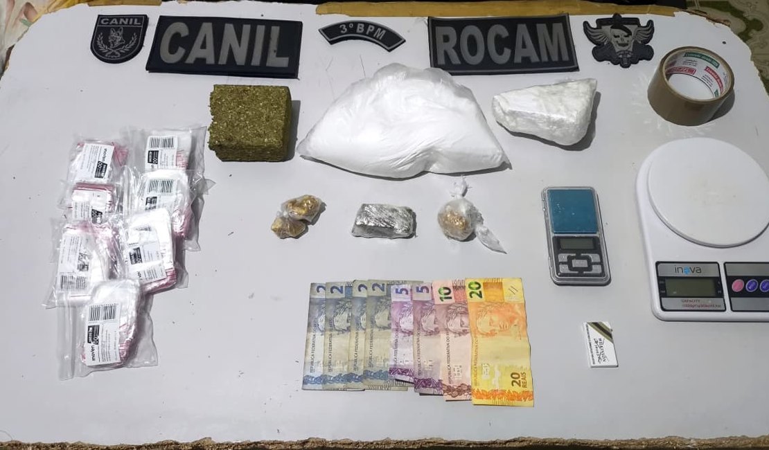 PM apreende mais de 1,5kg de drogas em residência no Brisa do Lago