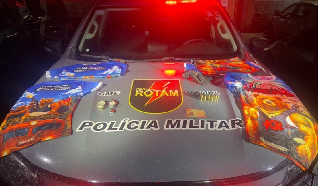 Ação policial em bar apreende camisas de facção e revólver em São Miguel dos Milagres