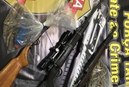 PF apreende armas usadas em assaltos e crimes de mando em Major Izidoro