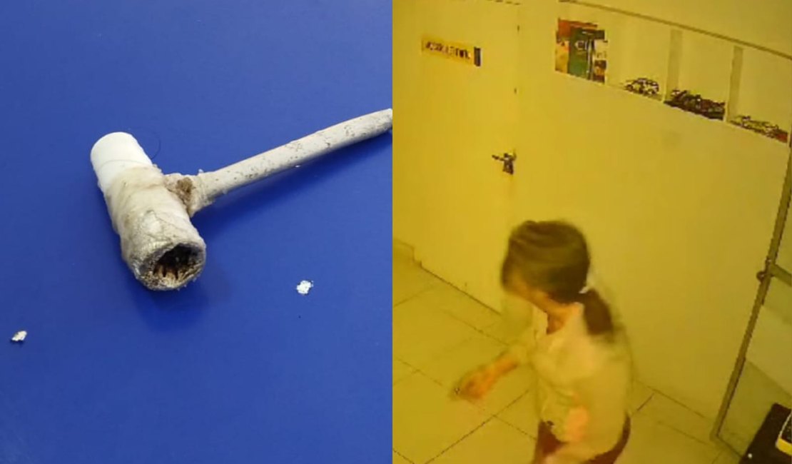 VÍDEO: Travesti é flagrada invadindo loja e fugindo com TV no bairro Brasília