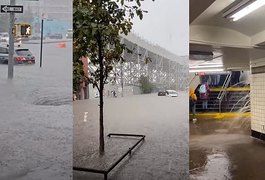 Chuva intensa inunda ruas de Nova York e deixa cidade em estado de emergência