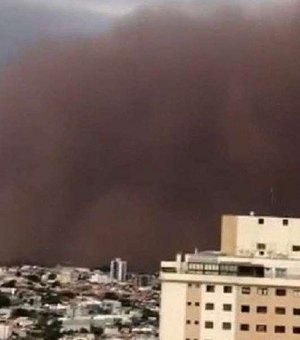 Vídeo. Nuvem de poeira atinge Franca e cidade mineira na divisa com São Paulo