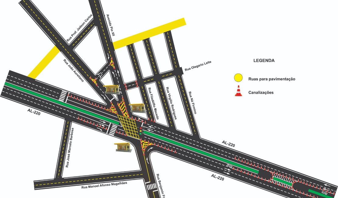 SMTT Arapiraca realiza simulação de tráfego no cruzamento da AL 220 com Avenidas Pio XII e Benjamin Freire nesta quarta (13)