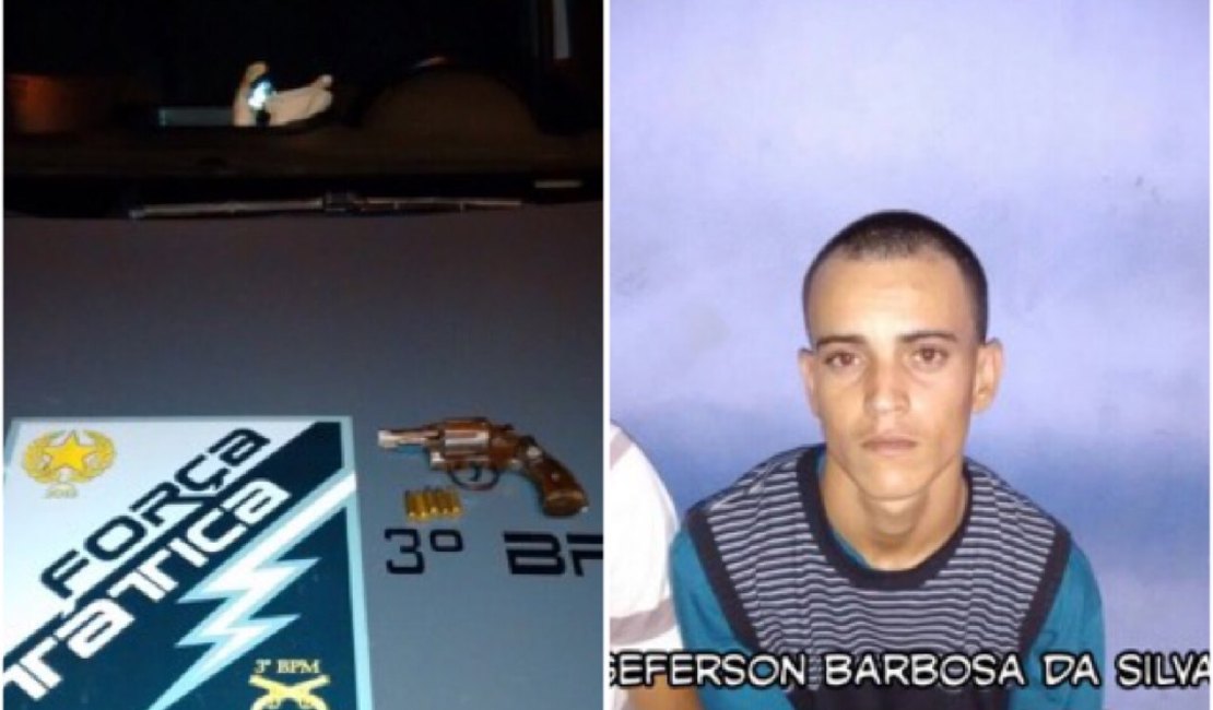 Força Tática prende jovem e apreende menor com arma de fogo em Arapiraca