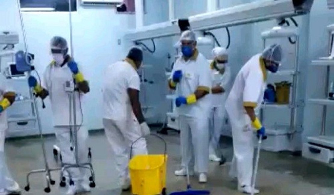 Equipes do HEA intensificam trabalho de limpeza e desinfecção contra a Covid-19