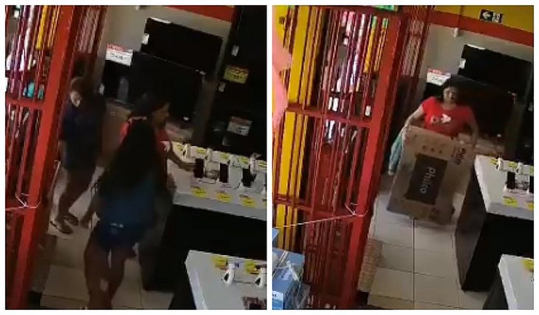 Vídeo mostra mulheres furtando eletrônicos no GBarbosa de União dos Palmares