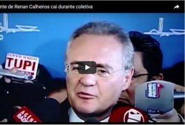 Vídeo: Dente de Renan Calheiros cai durante entrevista coletiva no Senado