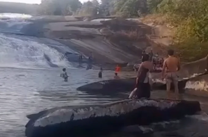 Corpo de criança que desapareceu após mergulho em área de cachoeira é encontrado em Joaquim Gomes