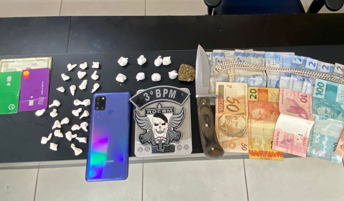 Homem de 33 anos é preso pelo crime de tráfico de droga, em Teotônio Vilela