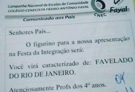 Colégio pede para alunos se vestirem de 'favelados do Rio de Janeiro' e gera polêmica em SC