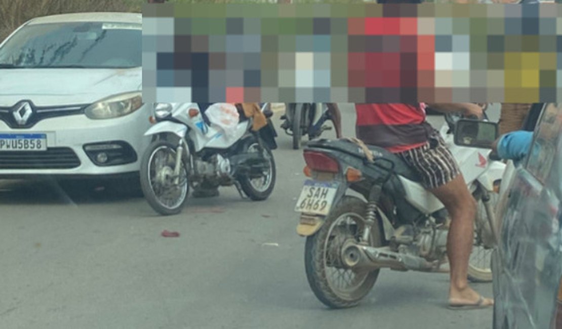 Colisão envolvendo carro e moto é registrada no Sítio Breu, em Arapiraca