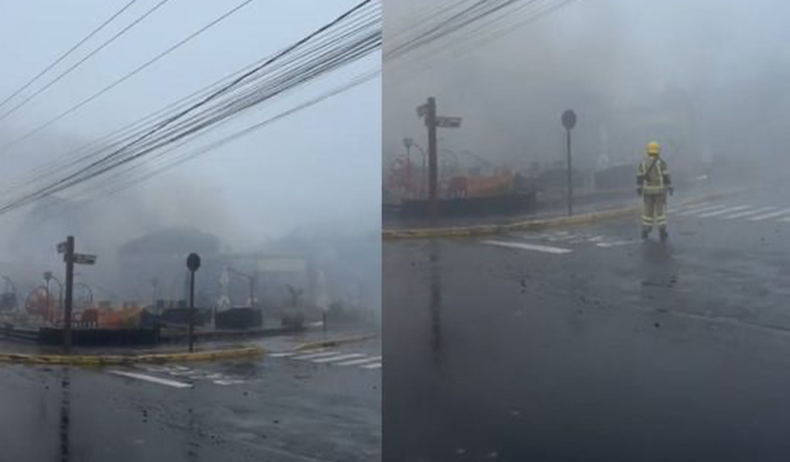 Avião cai em cima de loja em Gramado, no Rio Grande do Sul