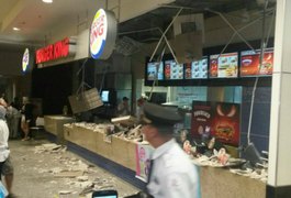 Teto da Burger King desaba e deixa seis feridos no Shopping