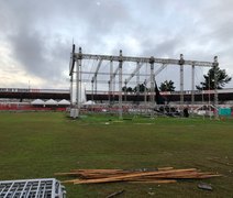 Arena Carneirão, em Alagoinhas, tem estrutura metálica para shows às vésperas do jogo entre Atlético de Alagoinhas e ASA