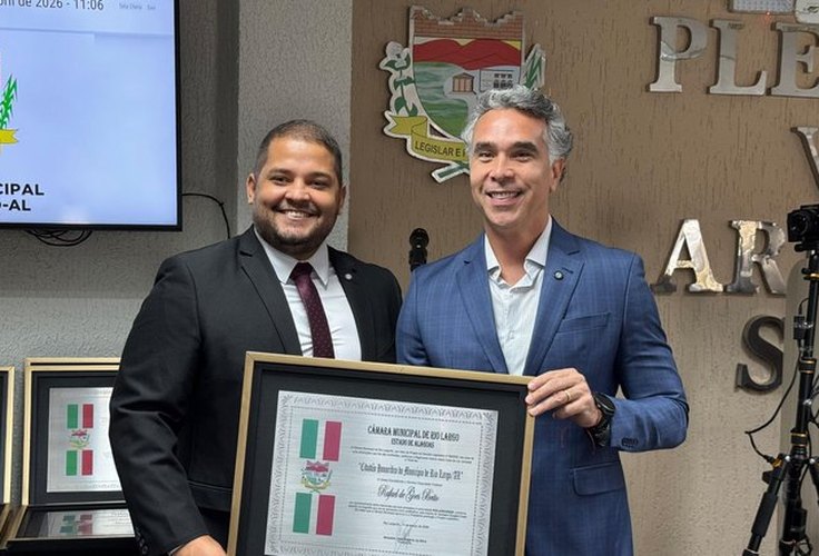 Rafael Brito é homenageado com título de cidadão honorário de Rio Largo