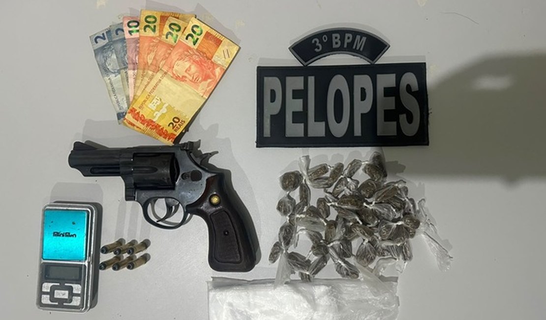 Homem com histórico criminal extenso é preso com maconha e revólver no Brisa do Lago