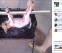 Fotos de penedense com cachorro pendurado em churrasqueira repercute nas redes sociais