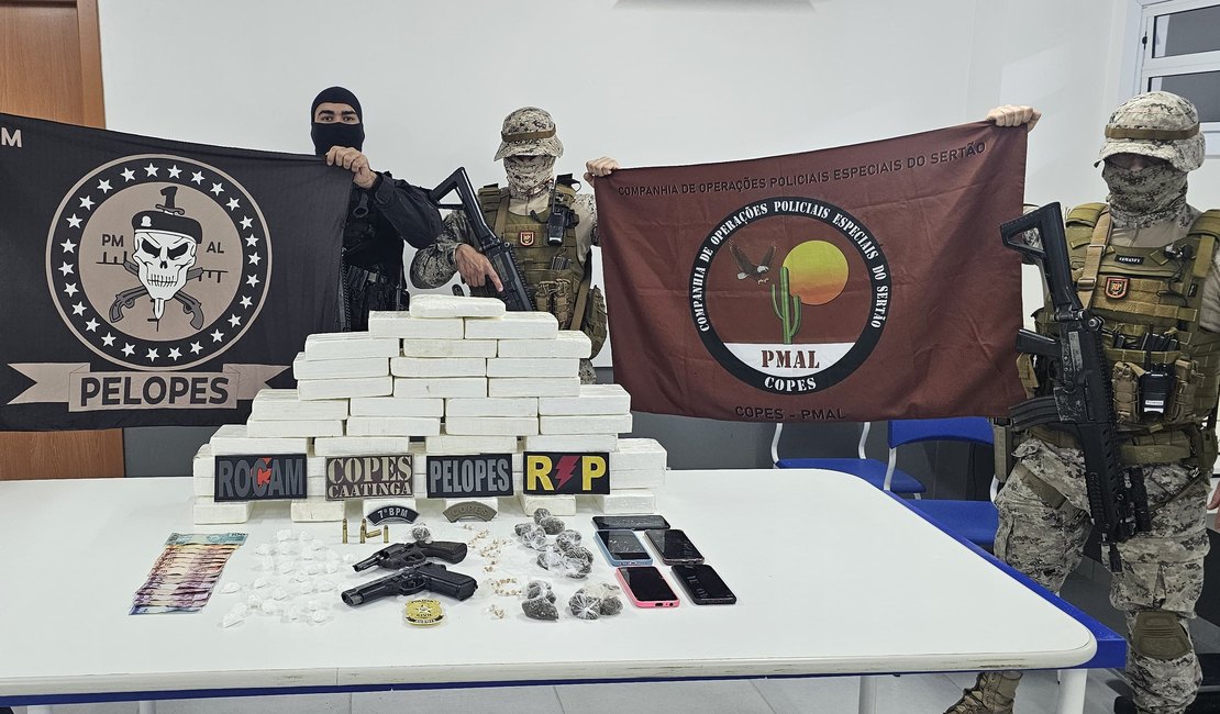Operação integrada apreende R$ 1,4 milhão em drogas em Santana do Ipanema; cinco homens foram presos