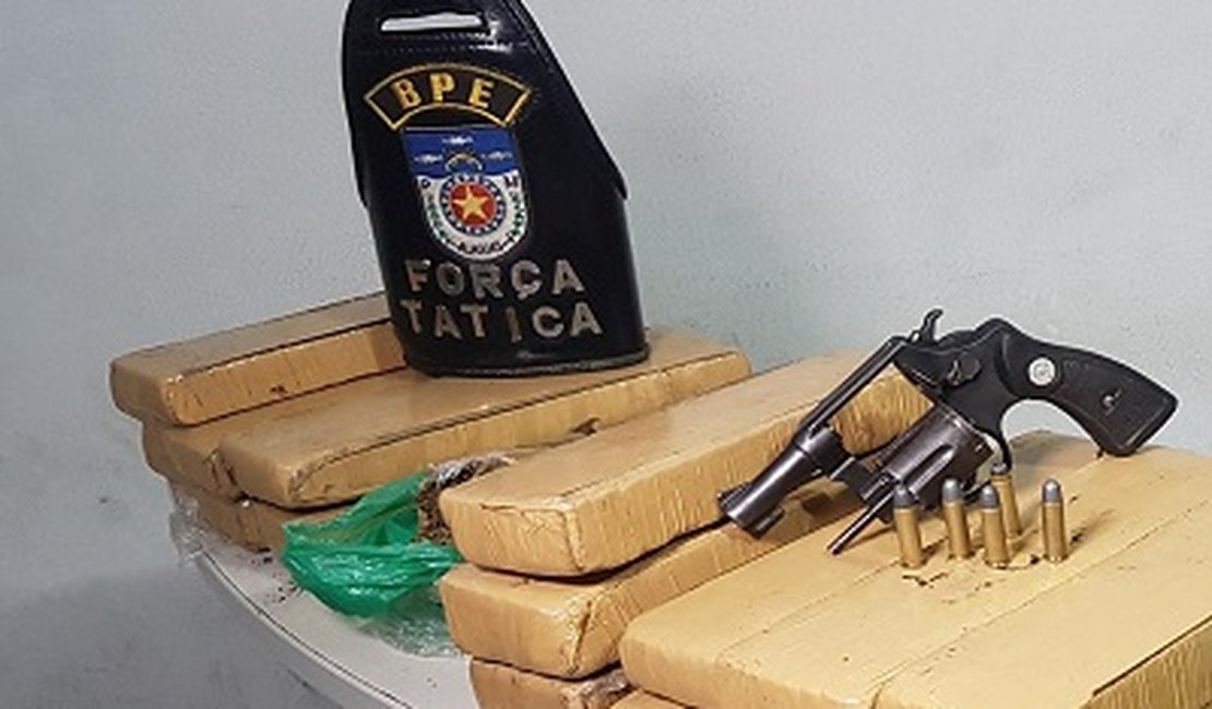 Força Tática do BPE prende dupla e apreende 12 quilos de maconha e revólver